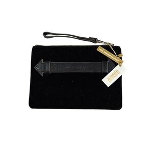 Aimee Kestenberg black velvet leather clutch purse new